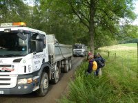 We met the mine lorry convoy