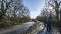 Alongside the disused locks