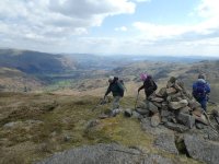 Being blown off the view point on Tarn Crag