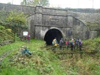 At the eastern end on the tunnel