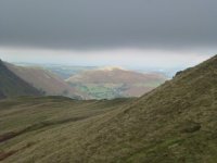 Hallin Fell in sunlight seen on the descent from Angle Tarn