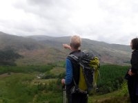 The Leader points to Seathwaite Tarn