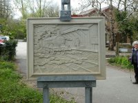 A remarkable stone carved picture at Halton Station.